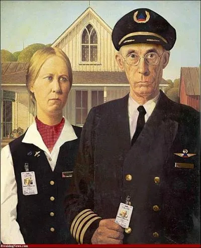 Monsieur en pilote de ligne, madame en htesse...