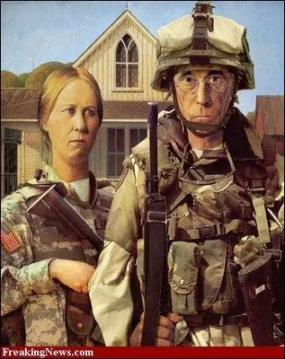 Madame et Monsieur, prts pour la guerre en tenue de...