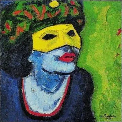 La femme masque, par un peintre expressionniste allemand (1881-1955), d'abord membre du groupe Die Brucke puis de la Berliner Scession.