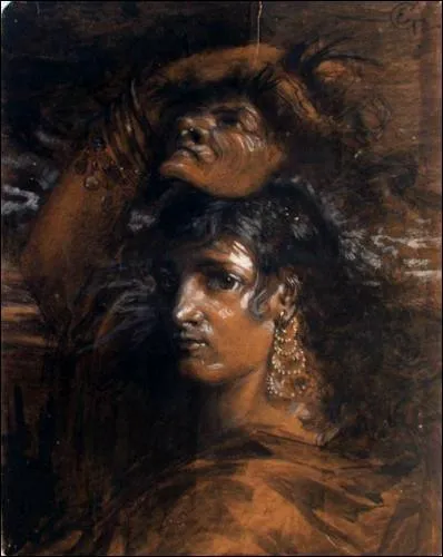 Actrice avec un masque, par une artiste peintre impressionniste franaise, (1849-1883), amie de Manet.