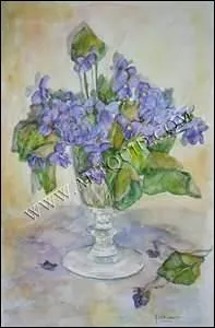 Les violettes dont (... ) on cueille tout juste un bouquet,