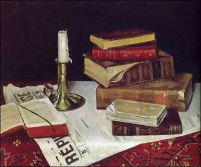 Nature morte aux livres et  la chandelle, 1890