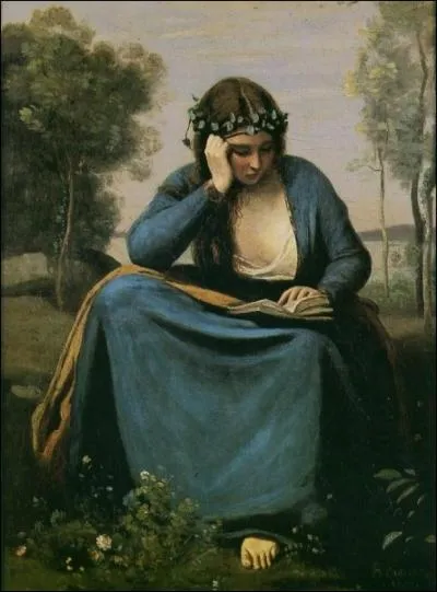 Liseuse couronne de fleurs ou la muse de Virgile, 1845