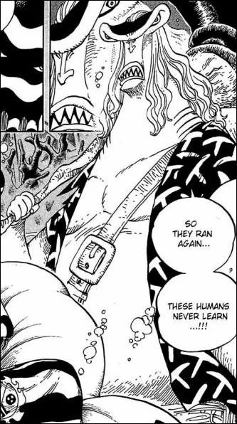 Quel est ce personnage membre des New Fishman Pirates se battant avec un marteau ?