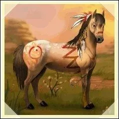 Ce cheval nomade passe pour offrir une caresse de Philots. C'est ...