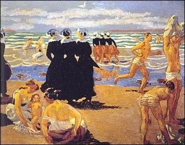 Baignade au pardon de Sainte-Anne-la-Palud, 1905