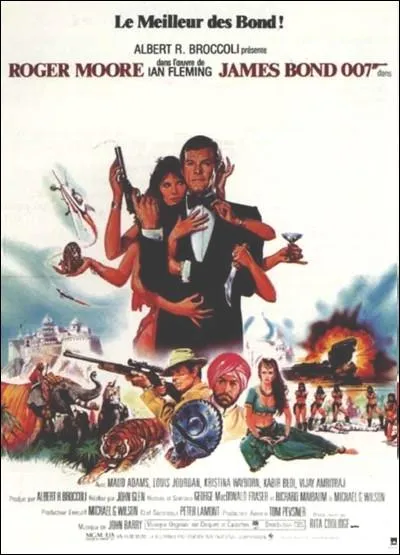 Film anglo-amricain de la srie des James Bond, ralis par John Glen en 1983 avec Roger Moore, Maud Adams, louis Jourdan ... .