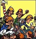 Quatre bardes incroyables, qui font bouger toute la tribu, ils sont fous ces saxons !