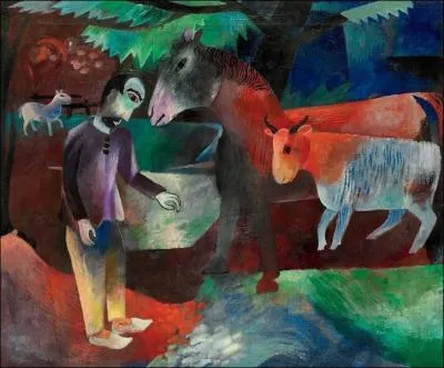 Homme, cheval , vache, 1918