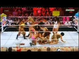 Une des ces Divas n'a pas particip  la Battle Royal version  plage . Qui est-ce ?