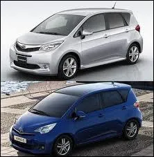 Le modle du haut est un Subaru Trezia. Quel nom prend-il lorsqu'il porte un logo Toyota ( modle du bas ) ?