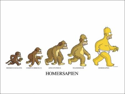 Le comportement d'Homer est parfois si bizarre que les paléoanthropologues se sont demandé s'il ne serait pas issu d'une nouvelle lignée d'hominidés inconnus jusqu'alors :