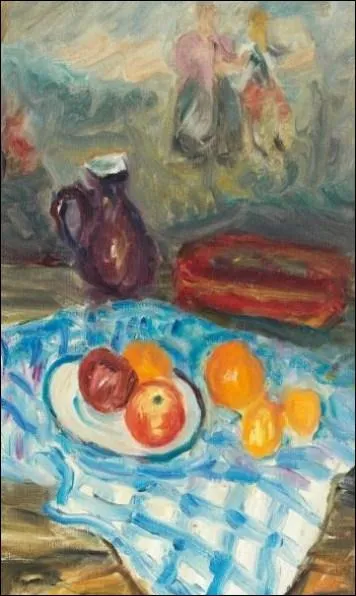 Qui a peint  Fruits sur la nappe  carreaux  ?