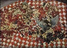 Qui a peint  Les groseilles sur la nappe  carreaux  ?