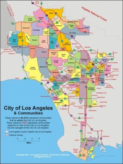 Parmi ces communautés, laquelle fait partie des limites de la ville de Los Angeles ?