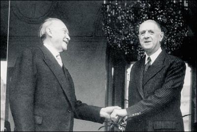 Quel chancelier allemand se trouve sur cette photo au ct de Charles de Gaulle ?