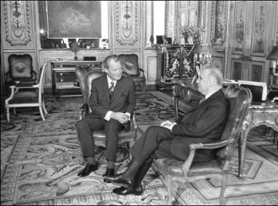 Quel chancelier allemand se trouve sur cette photo au ct de Georges Pompidou ?