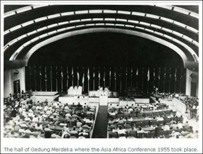 Cette conférence est, en 1955, la première réunion des pays du tiers-monde dans le but de bâtir une voie neutre entre les deux blocs, ce qui aboutira au non-alignement.