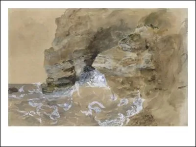 Qui a peint Vagues se brisant sur une falaise de la cte normande ?