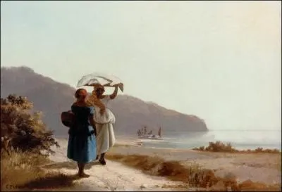 Deux Femmes causant au bord de la mer, Saint-Thomas, 1856
