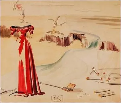 A qui doit-on cette aquarelle nomme La robe rouge ?