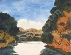 Quel peintre symboliste belge est l'auteur de la toile  Etang au ciel bleu  ?