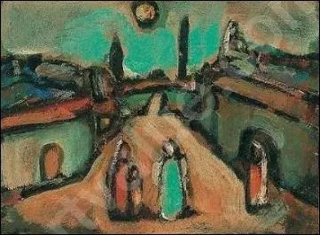 Qui a peint  Paysage biblique au ciel vert  ?