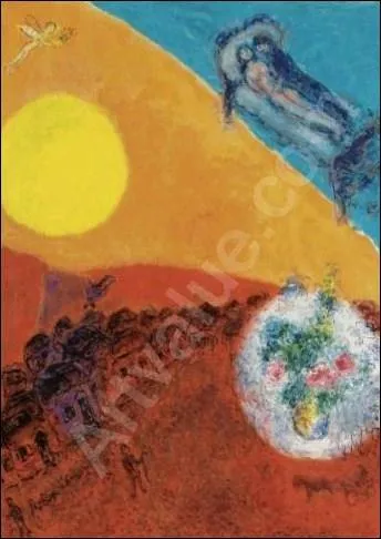 Qui a peint  Repos dans le ciel multicolore  ?