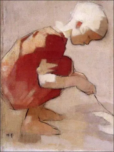 Fillette jouant dans le sable, 1940