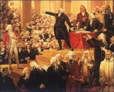 A la fin de la réunion, le Roi ordonne aux députés de se disperser. Les députés du Tiers, se sentant floués par la décision royale, refusent de quitter la salle. Complétez la célèbre réplique d'un député : "Allez dire à votre maître que nous sommes ici par la volonté du peuple, et nous ne quitterons nos places que ..."