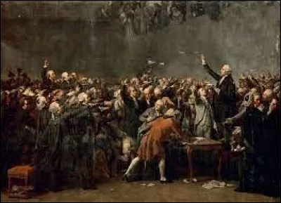 Le 20 juin 1789, les députés y font la proclamation solennelle du serment du Jeu de paume. Ils déclarent : " de ne jamais se séparer et de se rassembler partout où les circonstances l'exigeront, jusqu'à ce que ... "