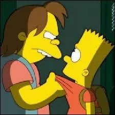 Comment s'appelle cette brute qui tient Bart par le col ?