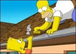 Quelle partie du corps Homer se blesse-t-il avec un marteau en voulant rparer le toit de sa maison ?