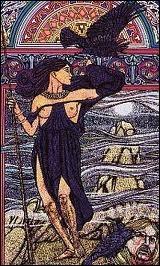 Cette déesse celtique prenait la forme d'un corbeau ou d'une corneille, annonçant les guerres et se repaissait des cadavres après les batailles :