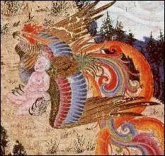 Ce guerrier perse fut abandonn parce qu'il tait albinos. Le pre du hros Rostam fut lev par Simurgh, un oiseau comparable au Phnix :