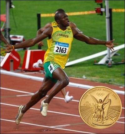 Quel est cet athlète jamaïcain, triple champion olympique à Pékin et surnommé   l'éclair   ?