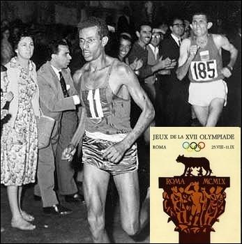 Quelle était la particularité de l'athlète éthiopien Abebe Bikila, vainqueur du marathon des jeux olympiques de Rome en 1960 ?