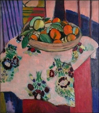 Est-ce Matisse qui a peint Fruits sur une nappe  fleurs ?