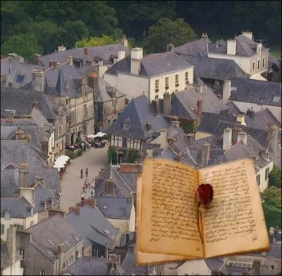 Quel est ce   Village du livre  , situ en Bretagne entre St Malo et Rennes qui accueille dans son centre historique pas moins de dix huit librairies de livres anciens ?