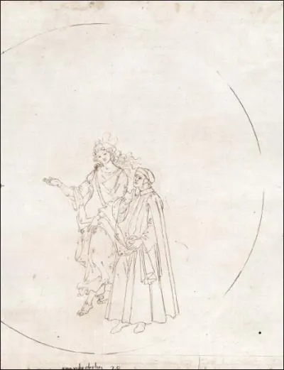 Qui accompagne Dante sur cette image extraite de notre dition de la  Divine Comdie  ?