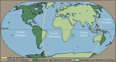 Histoire : Quel trait sign en 1494 tablit le partage du Nouveau Monde entre les colonies espagnoles et les colonies portugaises ?