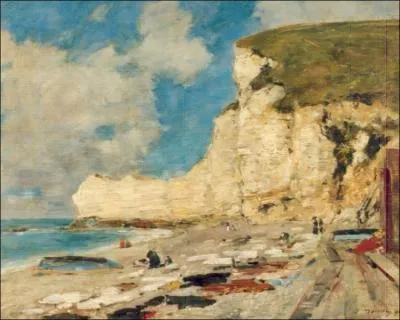 La luminosit si particulire de la cte du Pays de Caux fut l'inspiratrice de bien des artistes. De quel peintre marin, influenc par les effets atmosphriques du ciel, cette uvre est-elle ?