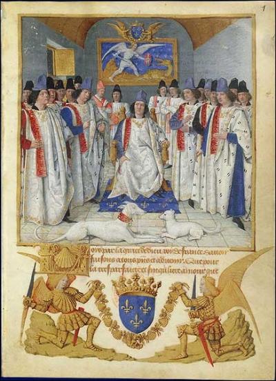 Qui est l'auteur de cette enluminure reprsentant le roi Louis XI sur le Mont- Saint-Michel ?