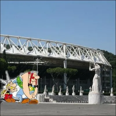 O sont nos deux amis , profitant d'une courte pause entre deux preuves  l'ombre de l'une des 60 statues antiques entourant ce stade olympique ?