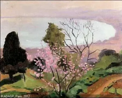 Qui a peint Pcher en fleurs Baie d'Alger ?