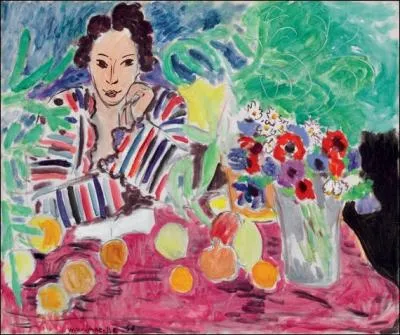 Qui a peint Robe raye, fruits et anmones ?