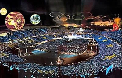 Dans la nuit c'est toute le systme solaire qui salue les athltes, au-dessus du stade illumin de ?