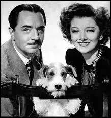 La plus divine de toutes les détectives, la plus drôle et acide, c'est celle-ci, ici avec son mari Nick et son chien Asta. C'est Nora Charles, que jouait avec un incroyable talent l'actrice... ?