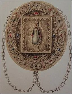 Quel rcipient, ayant servi  ce baptme, deviendra un objet symbolique lors de la crmonie du sacre des futurs rois de France ?