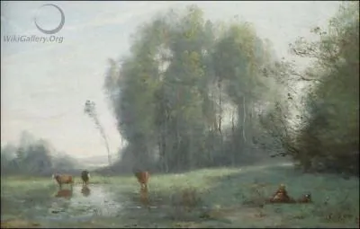 Quel peintre de l'cole de Barbizon est l'auteur de la toile  La mare aux vaches  ?